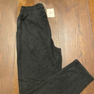 NWT Faherty Brand Legend Sweater Jogger Pants Size Small Heathered Black Twill